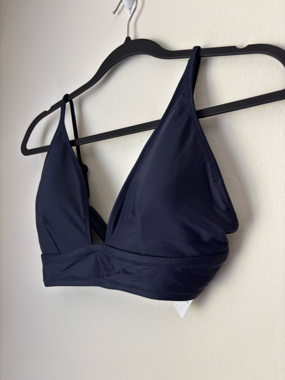 J. Crew Plunge Bikini Top in Navy Size Medium NEW Padded Beach Vacation Summer - Picture 2 of 14